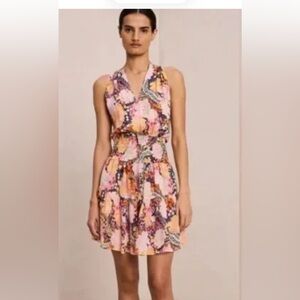 A.L.C. 100 % Silk Courtney  Floral Midi Dress - sz 6